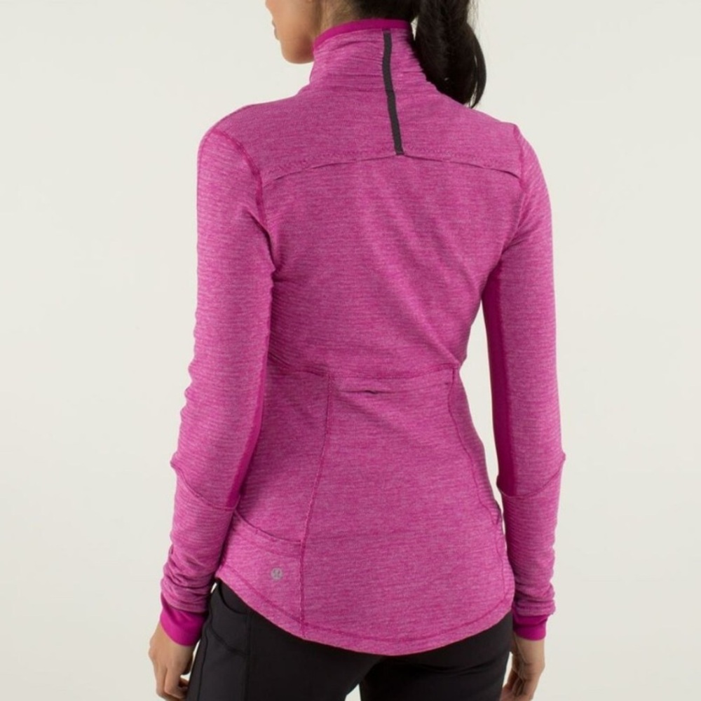 Lululemon athletica herringbone base runner 1/2 zip raspberry pullover jacket 8